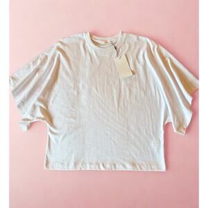 Zara Oversized White T-Shirt | Boxy Relaxed Fit | Size L NWT